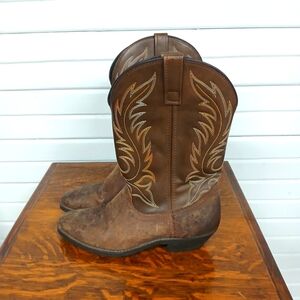 Laredo Womens 8.5 5742 Kadi Round Toe Brown Cowgirl Boots Western